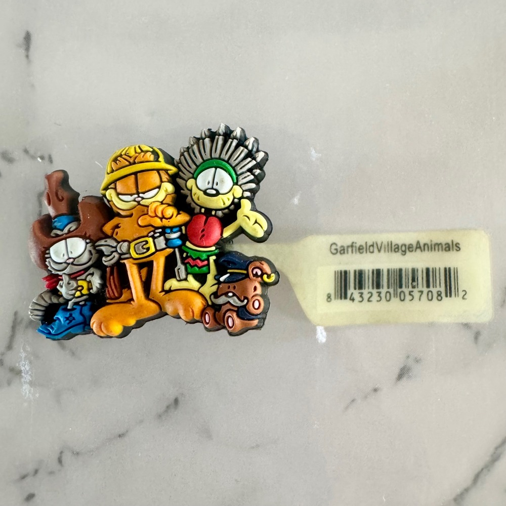 Vintage Jibbitz Garfield Village Animals Shoe Charm Village People Parody 2006